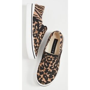 Steven Riga Slip On Sneakers In Leopard Size 6